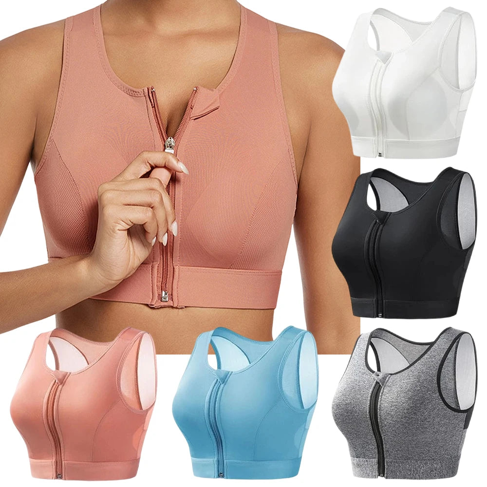 Plus Size Zip Front Closure Longline Bras Wireless Full Coverage Brassiere No Underwire Bralettes Hide Back Fat Bras