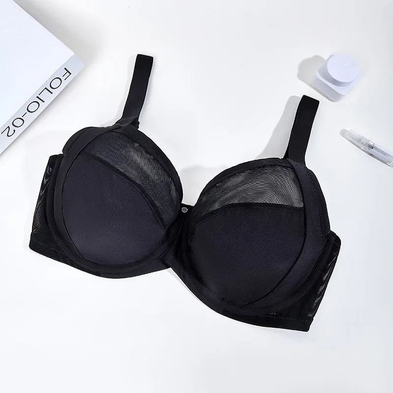 Plus Size Minimizer Bra Full Coverage Lift Support for Large Bust Wirefree Comfort Breathable Mesh Anti-Sagging E F G H I Cup
