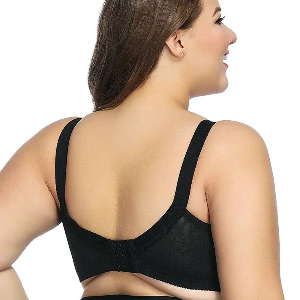 Women's Plus Size Bra Floral Lace Full Coverage Sexy No Steel Ring Bra Wrap Chest Sleeping Underwear Seamless Bras For Woman