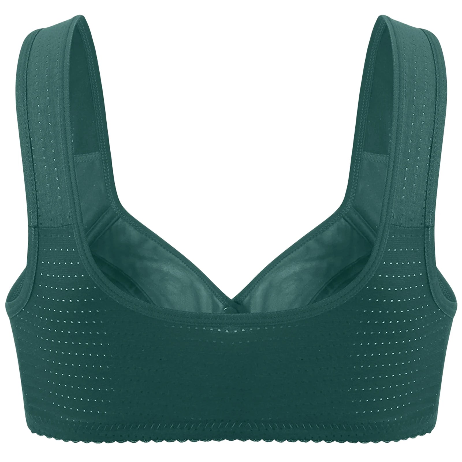 Wireless Wide Straps Women Bra Trendy Plus Size Underwear Lace Bra Stylish Front Closure Breathable Vest Style Lingerie