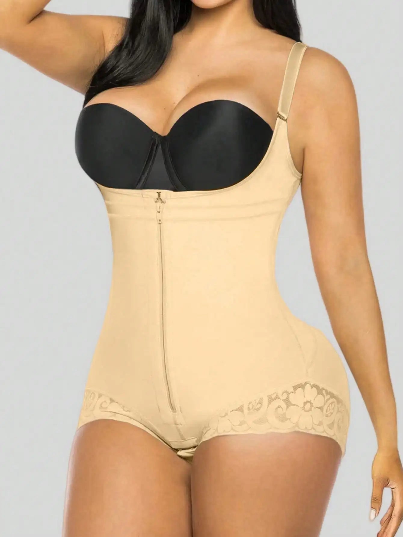 Shapewear For Women Tummy Control Body Shaper Zipper Open Bust Bodysuit Butt Lifter Without Bra