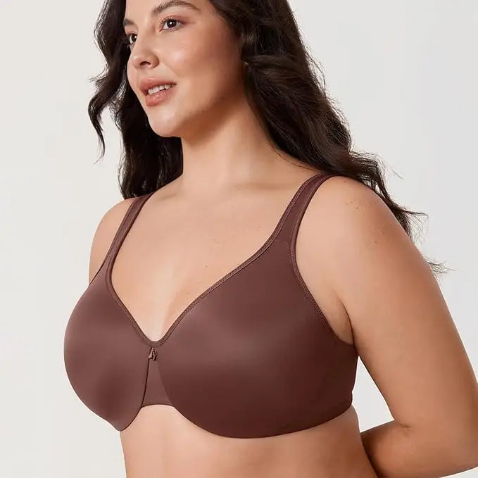 DELIMIRA Women Everyday Bra  Minimizer Bra Plus Size Underwire Full Coverage Seamless Bras