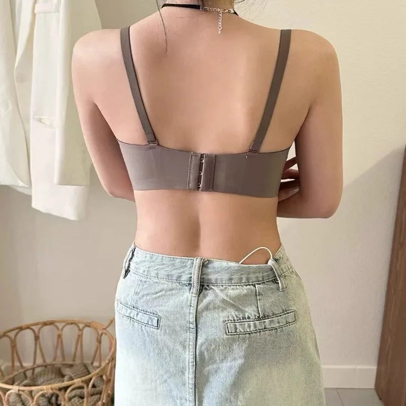 Half Cup Balconette Bra Seamless Support Anti Dropping Lift Petite Chest, Invisible U Back Bralette Non Padded Everyday Lingerie