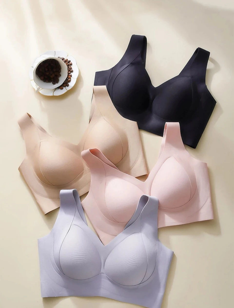 Plus Size Full Coverage Bras For Women No Underwire T-shirt Bra Seamless Push Up Daily Bralette Underwear With Soft Support Bra