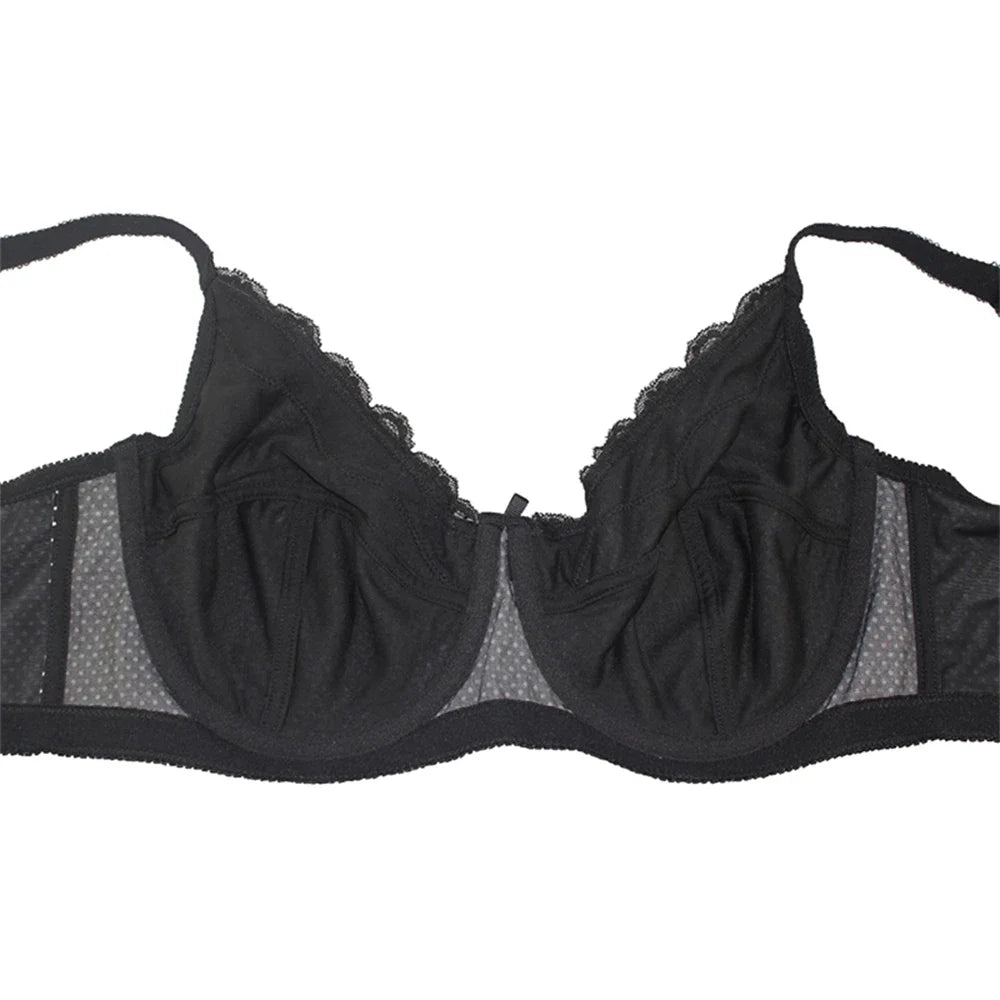 Mierside D0295 Fashion Polka Dot Women's Bra Plus size Bra Lingerie Gray/Black/Brown C/D/DD/DDD/E/F/G