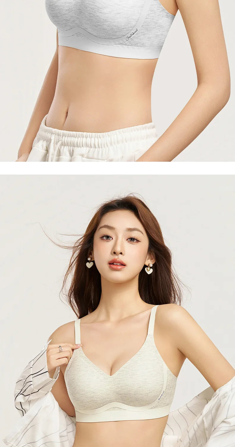 Wireless Push Up Bra Women Soft Breathable Brassiere High Stretch Daily Lingerie