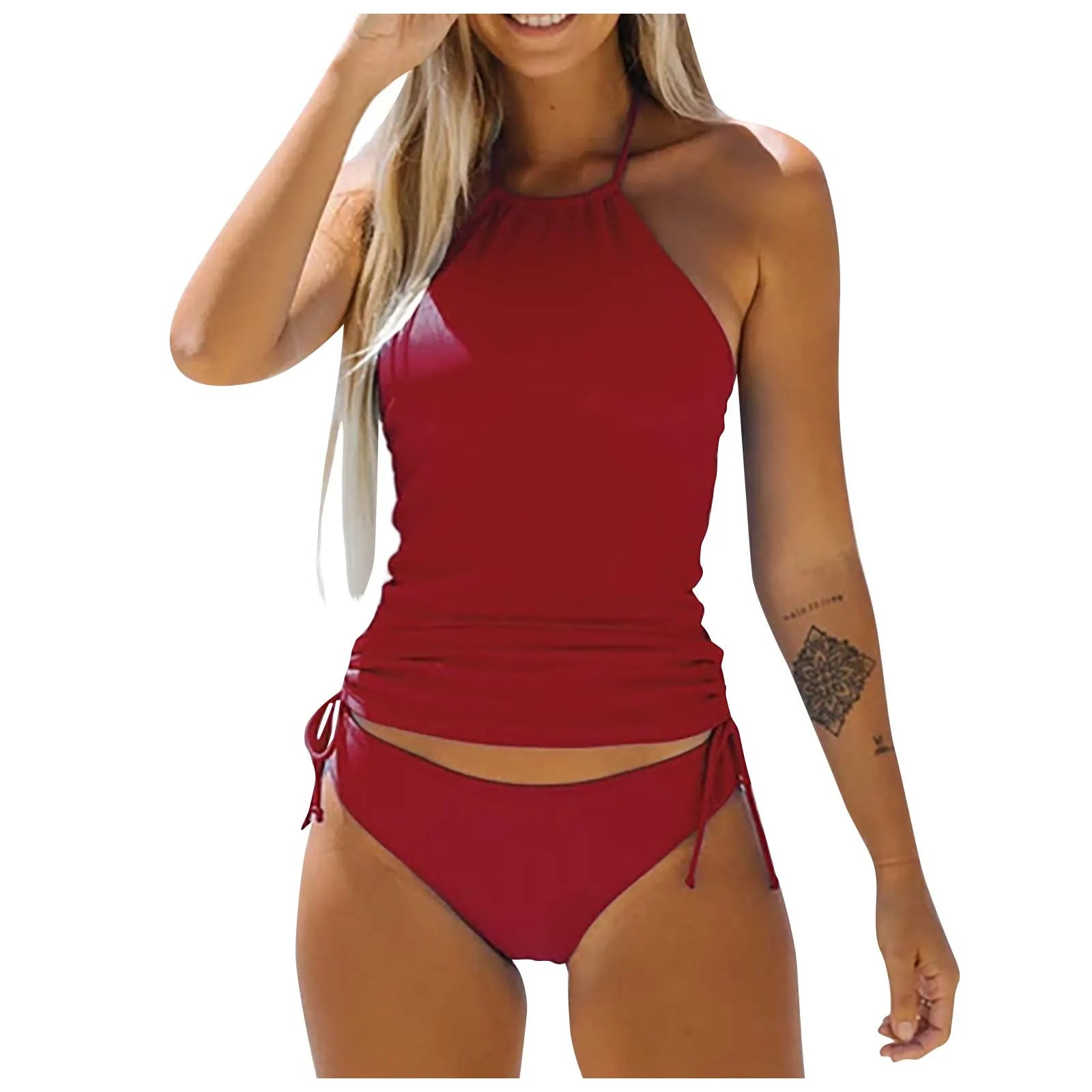 Full Coverage Bikini Top Women Lace Up Swimwear Tops Underwire Push Up Swim Crop Top Tie Back Bathing Suit Period Swimwear