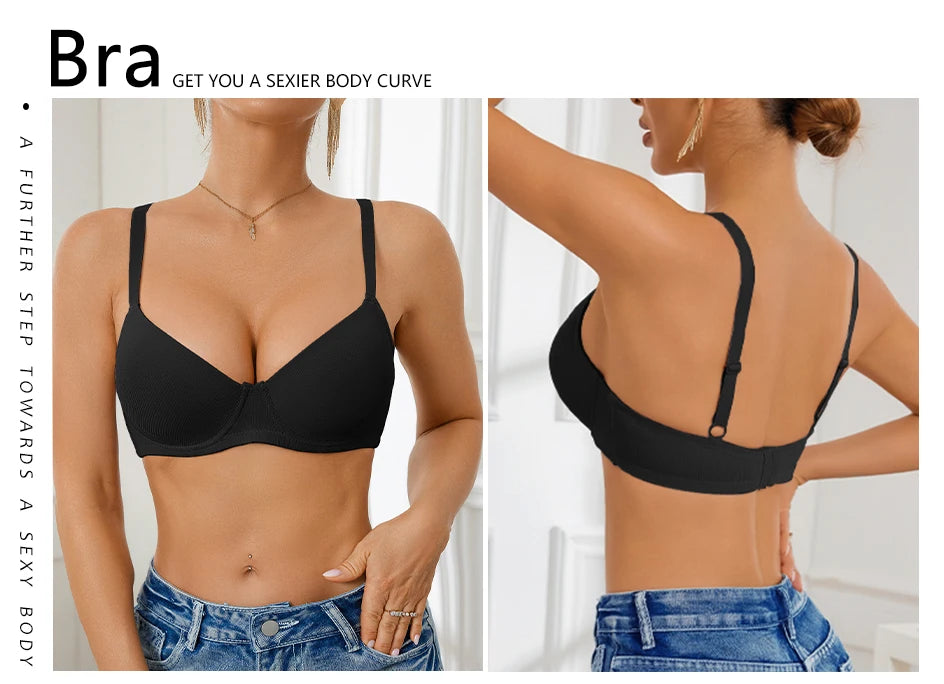 Women Large Bra Push Up Seamless Upper Bralette Summer Bras Plus Size Top Lingerie Underwear B C D Cup Bras