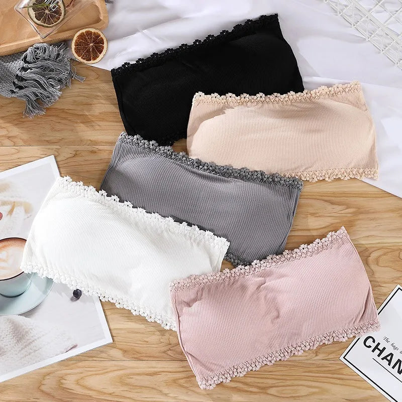 Strapless Lingerie for Women Tube Top Underwear Soild Color Seamless Invisible Bralette Sexy Solid Color Bras Crop Top Women