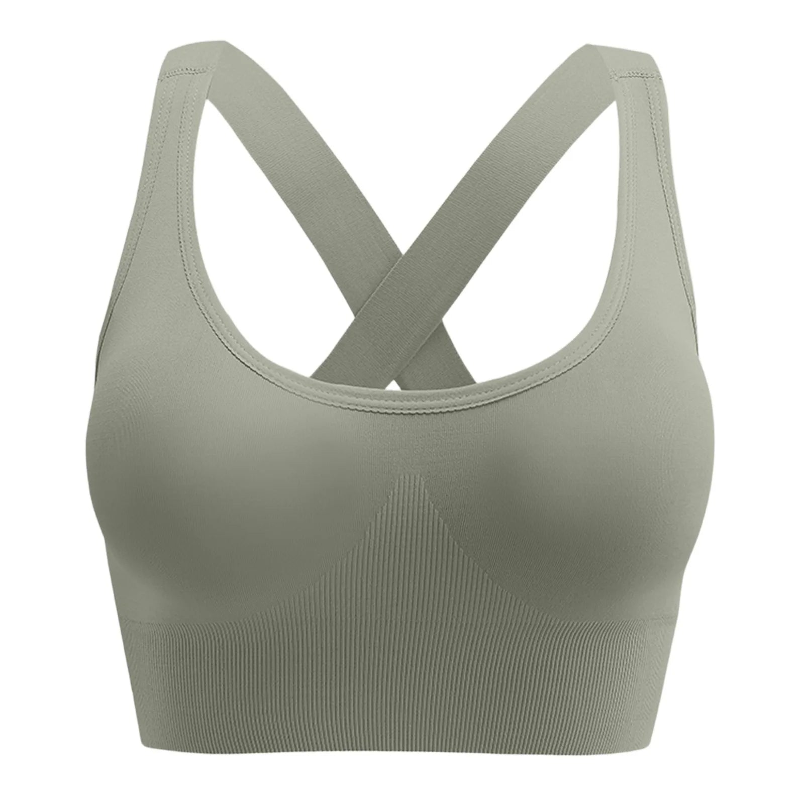 Women'S Sports Bra Cross-Back Design Seamless Design High Elasticity Quick-Drying Suitable All Seasons Fitness And Yoga