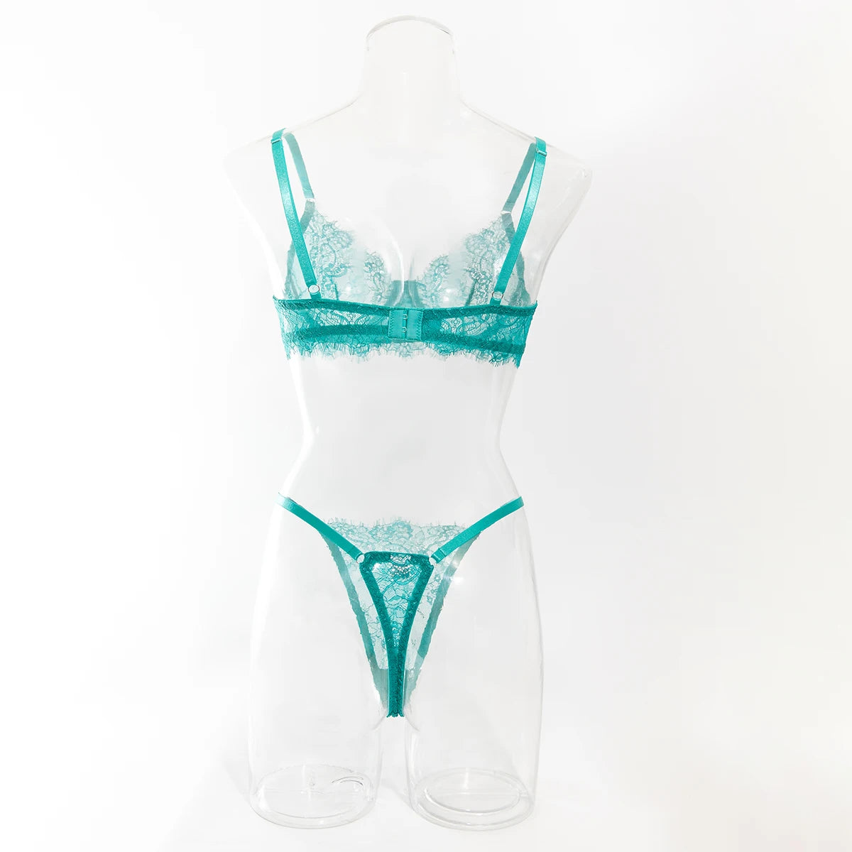 Erotic Lingerie Bra and Panties Set Basic Sexy Sheer Lace Eyelash Unline One Layer Lace Lingerie Women Underwear Intimate