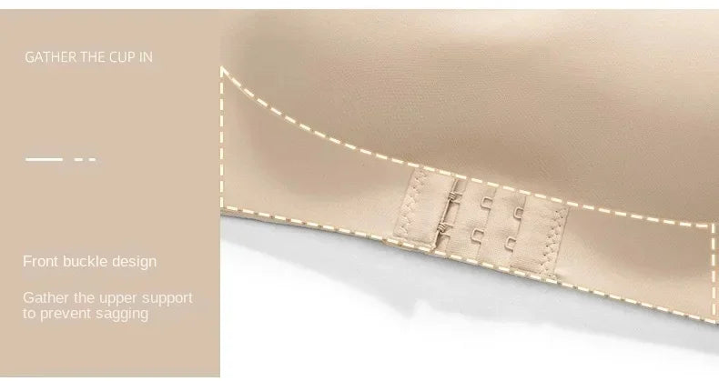 Strapless Women's Underwear Non-slip Gathered Small Chest Tube Top Beautiful Back Invisible Anti-light Wedding Women's Bra