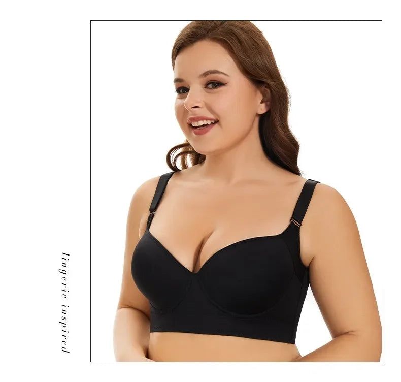 New Full Back Coverage Push Up Bras Women's Hide Back Fat Deep Cup Shapewear Fat Smoothing Uplift Underwire Bra for Big Bust