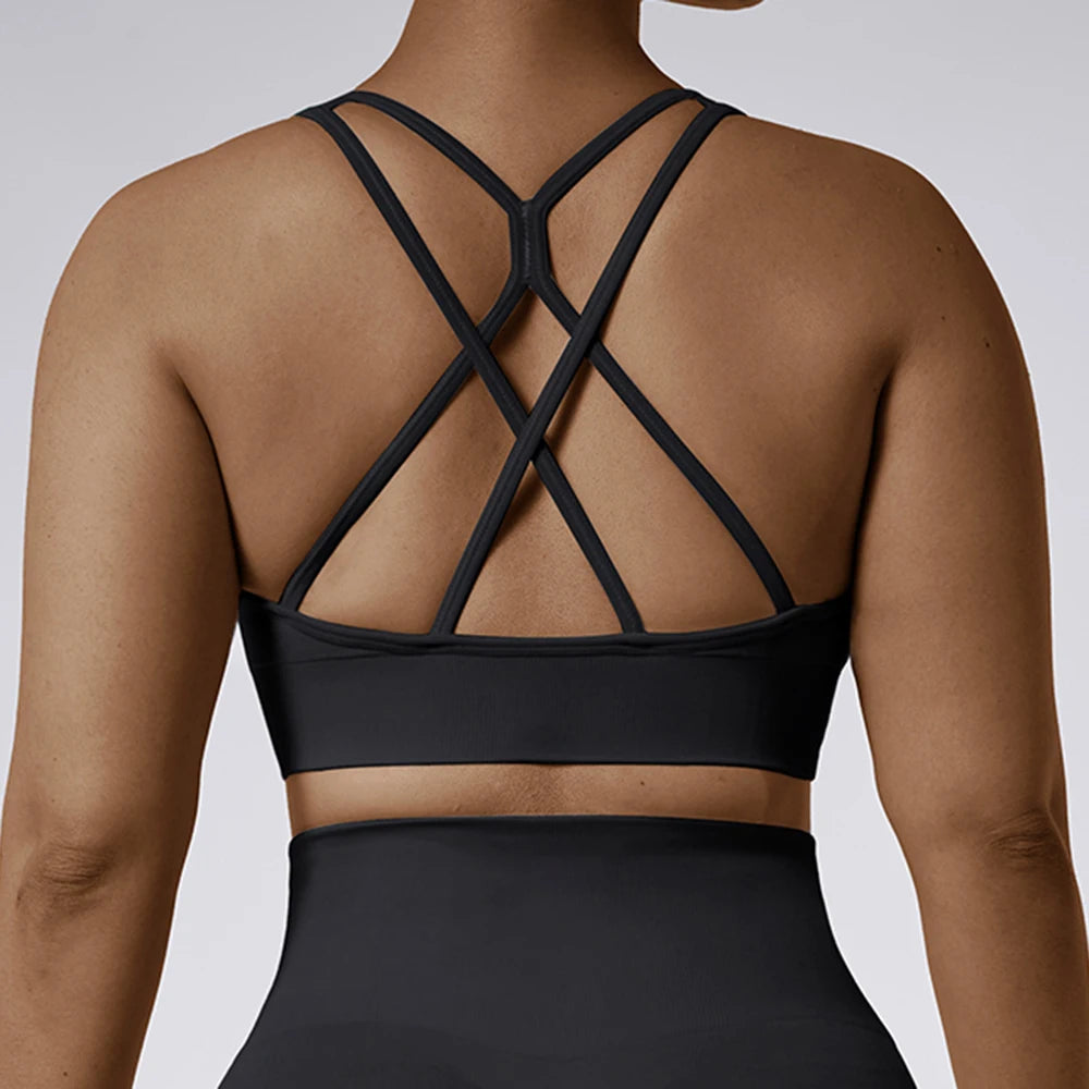 Women Yoga Bras Sexy Backless Sports Top Women Shockproof Breathable Underwear Bra Sports Top For Women Fitness Gym Top