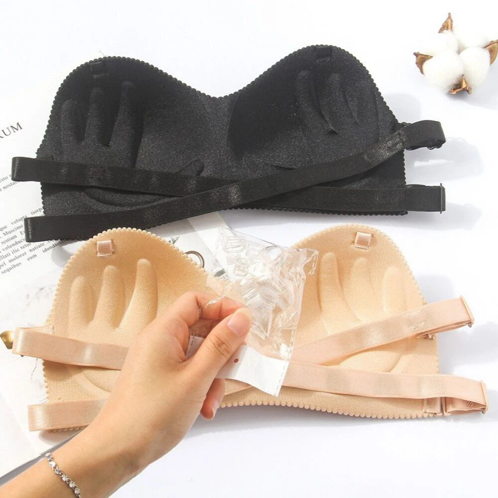 Strapless Bras For Women Wirefree Non Slip Tube Top Invisible Bralette Seamless Padded Bandeau Bra For Backless Dress