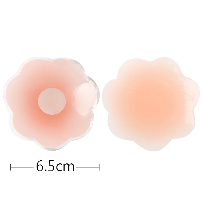 1pair Silicone Nipple Cover Lift Up Bra Sticker Adhesive Invisible Bra Breast Pasty Women Chest Petals Reusable Strapless Bras
