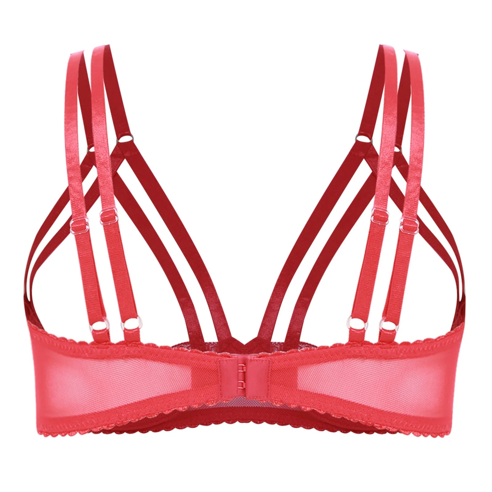 Womens Lingerie 3/4 Lace Cup Bra Push Up Balconette Tops Cupless Brassiere Underwire Open Breast Cup Exposed Nipple Bralettle