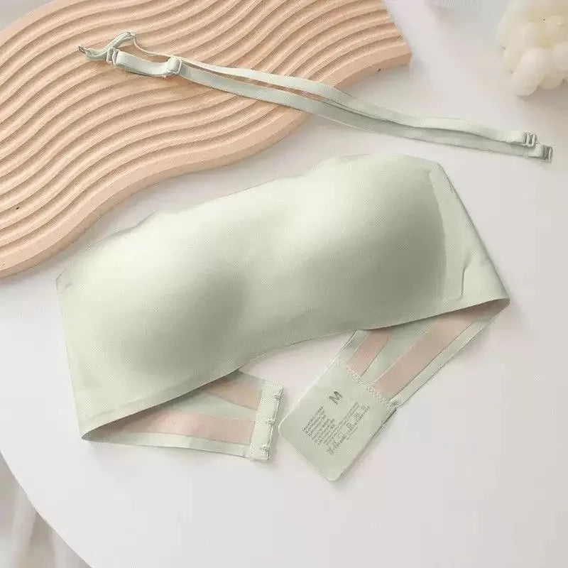 Strapless Bra for Women, Push-up Bra for Small Breasts, Non-slip, Anti-exposure, Seamless Tube Top with Invisible Back Bra