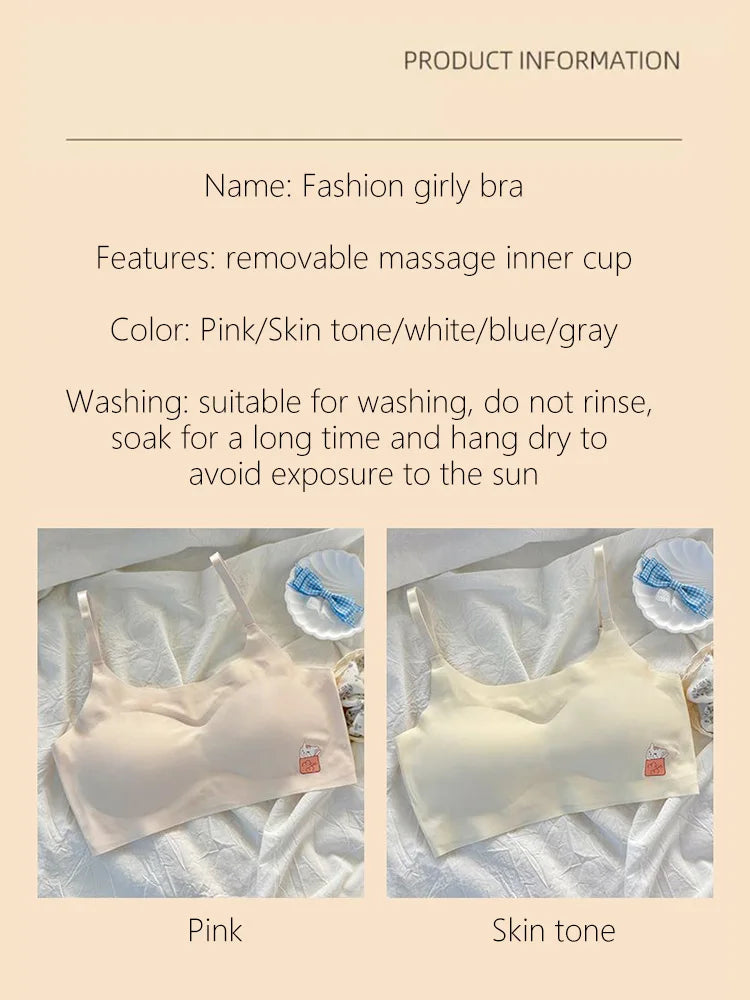 2pcs Bras Women Soft Skin Friendly Ice Silk Sports Yoga Bra Without Steel Ring Comfortable Breathable Support Girls Bra Vest