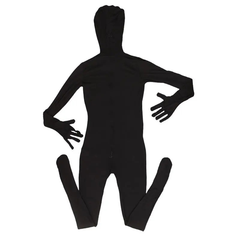 Sexy See Through Ice Silk Full Wrap One-piece Tight Jumpsuit High Elastic Home Corset Zipper Open Crotch Bodysuit