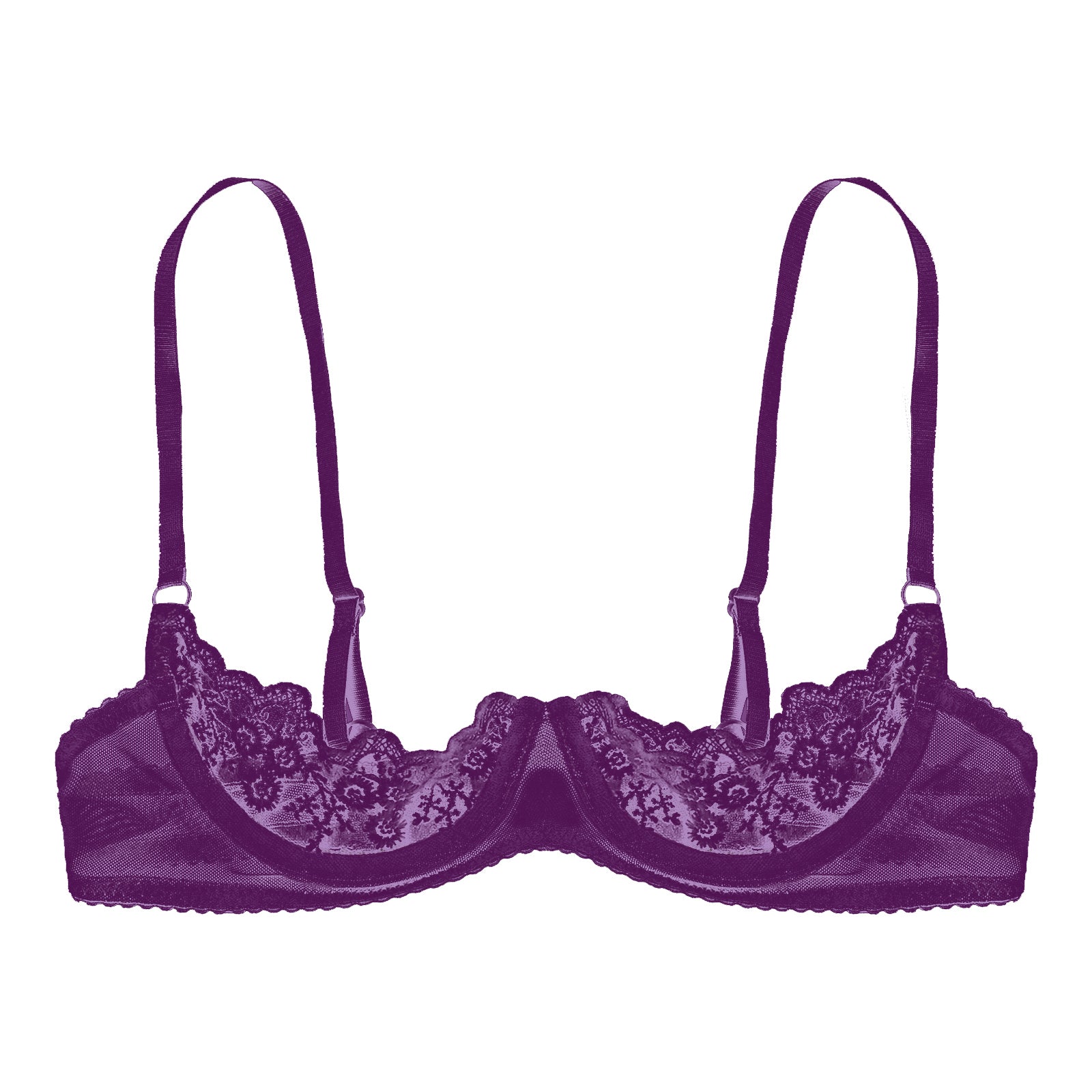 Sexy Womens Sheer Floral Lace Underwired Bra Underwear Unlined Brassiere Lingerie Bare Breast Exposed Open Nipples Bra Tops