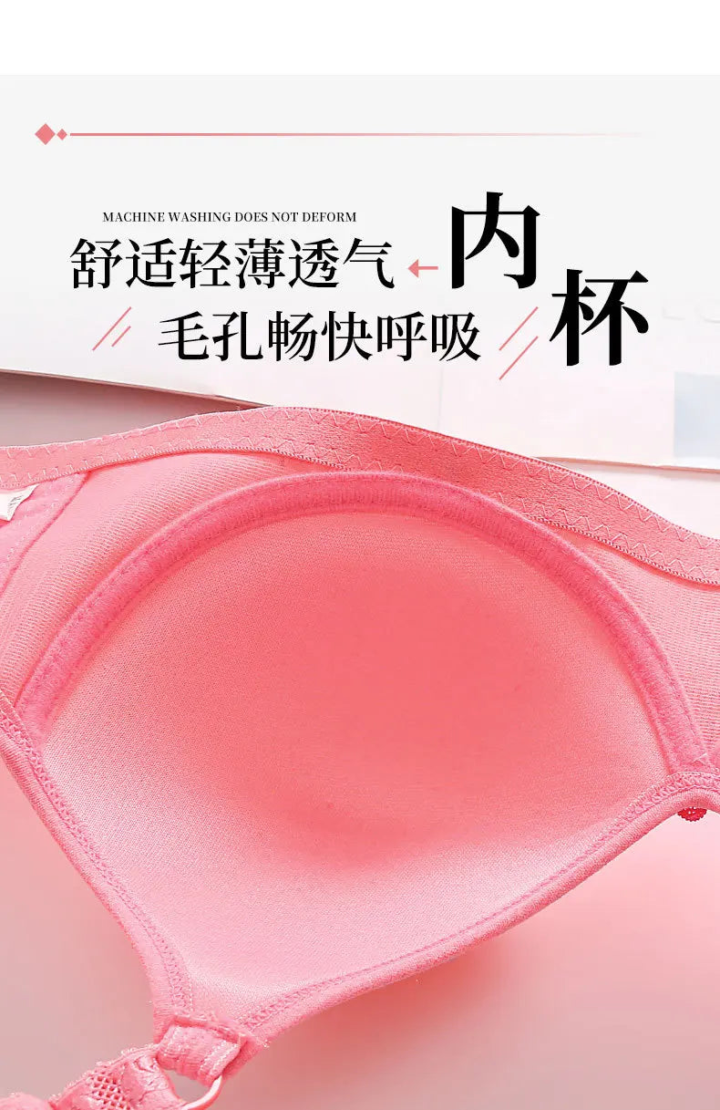 Large and Thin Underwire Bra Without Steel Ring Comfortable Gathering and Breathable Bra for Middle-aged and Elderly Mothers