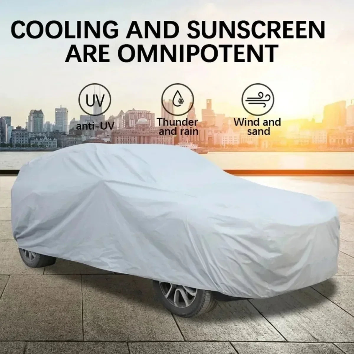 Universal Full Car Cover Portable Outdoor Waterproof UV Protection Anti-Scratch Resistant Car Clothing Auto Dust Cover Accessory