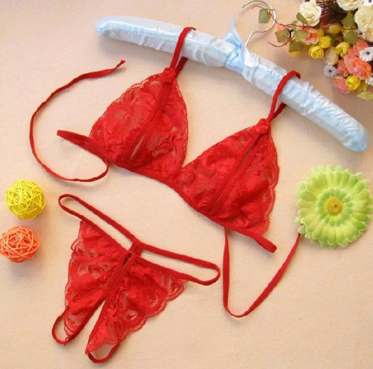 Sexy  Women's Lace  Transparent Thin Large Size  Loose Ice Silk Small Chest Gathering Underwear