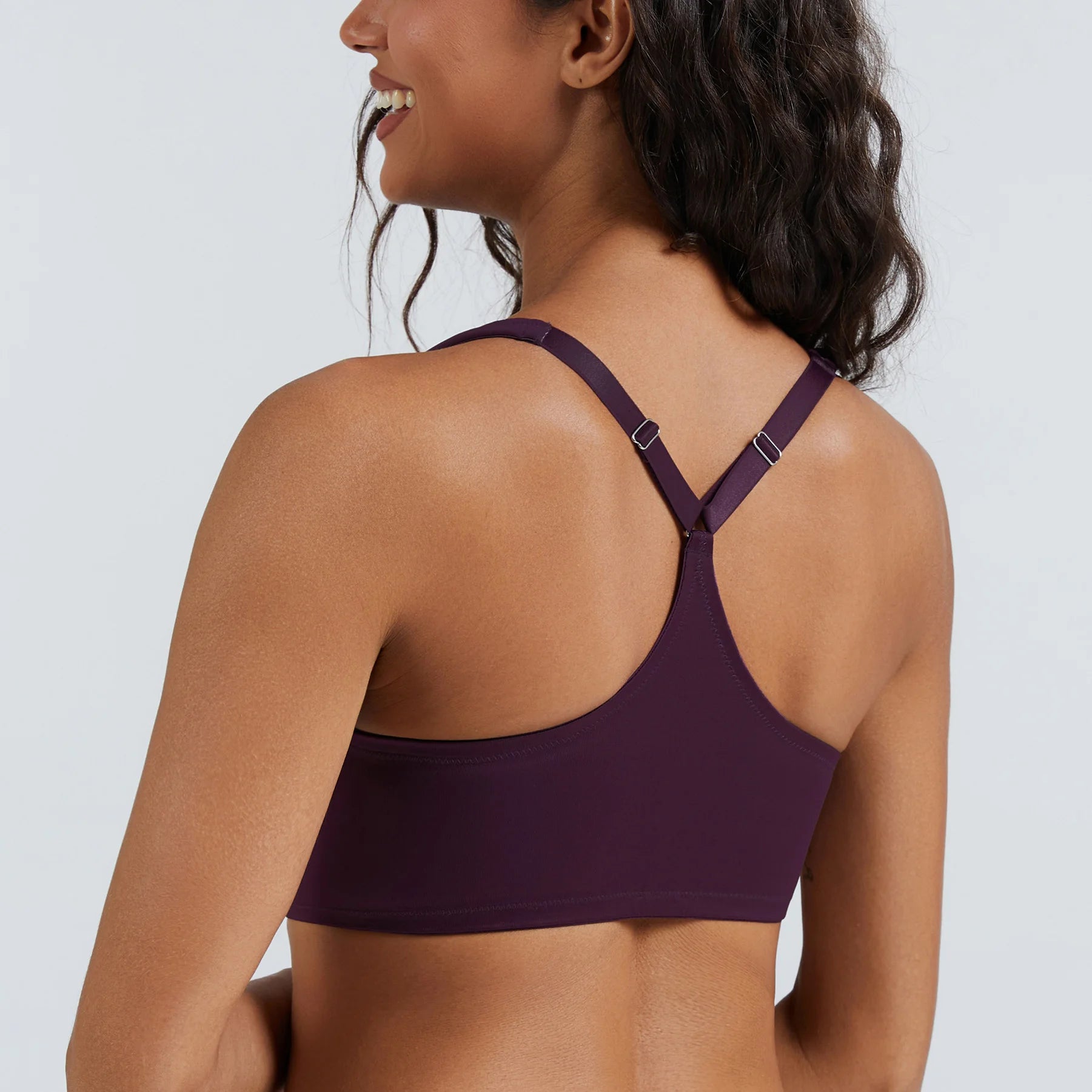 MELENECA Women's Racerback Full Coverage Front Closure Bras Plunge Unlined Seamless Underwire Bra
