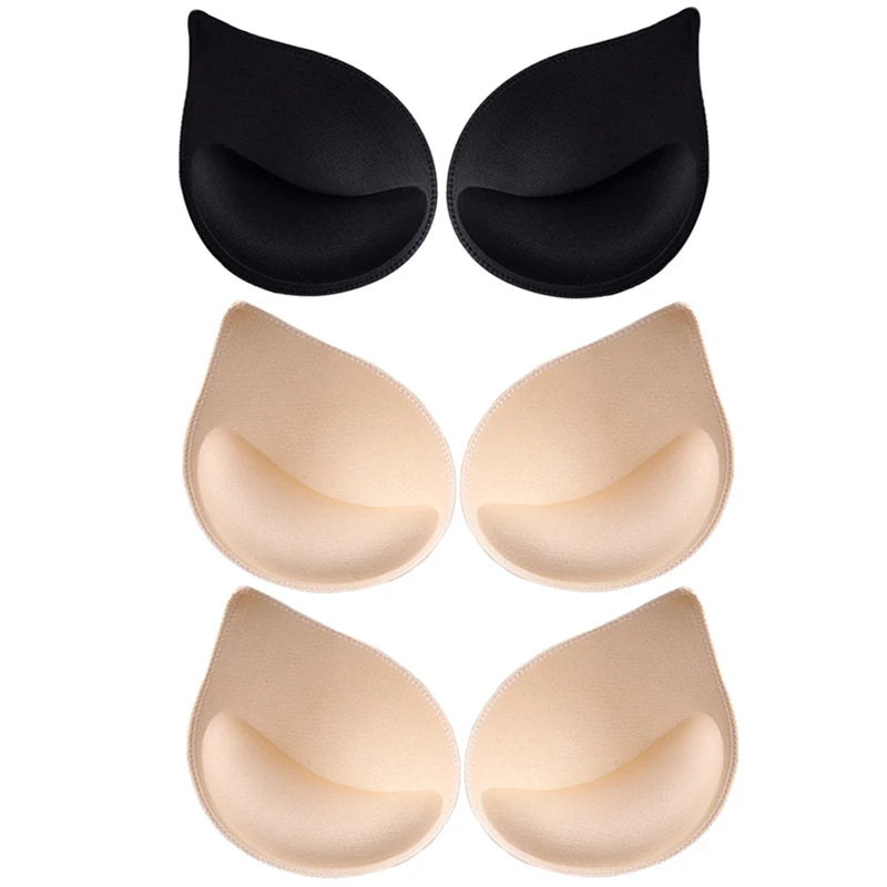 1-3 Pairs Woman Plunge Swimsuit Padded Set Sponge Thick  Foam Push Up Enhancer Chest Cup Bikini Inserts Bra Pad