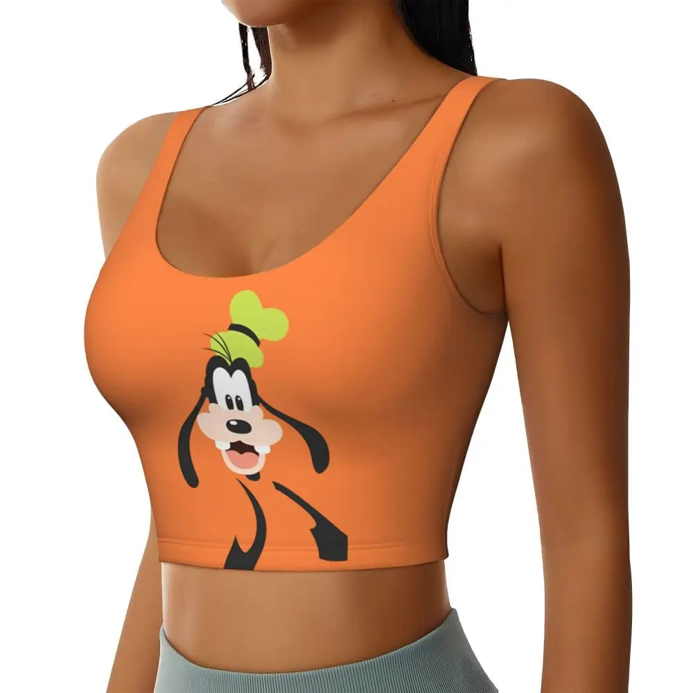 Custom Goofy Cartoons High Impact Sports Bras for Women Mangas Seamless Workout Running Crop Tank Tops