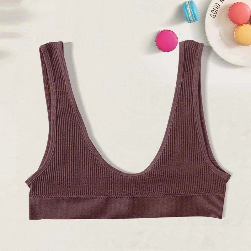 Women Seamless Bras Deep-U Shape Push Up Brassiere Sports Bralette Nowire Underwear Female Comfy Sexy Lingerie Top Intimates