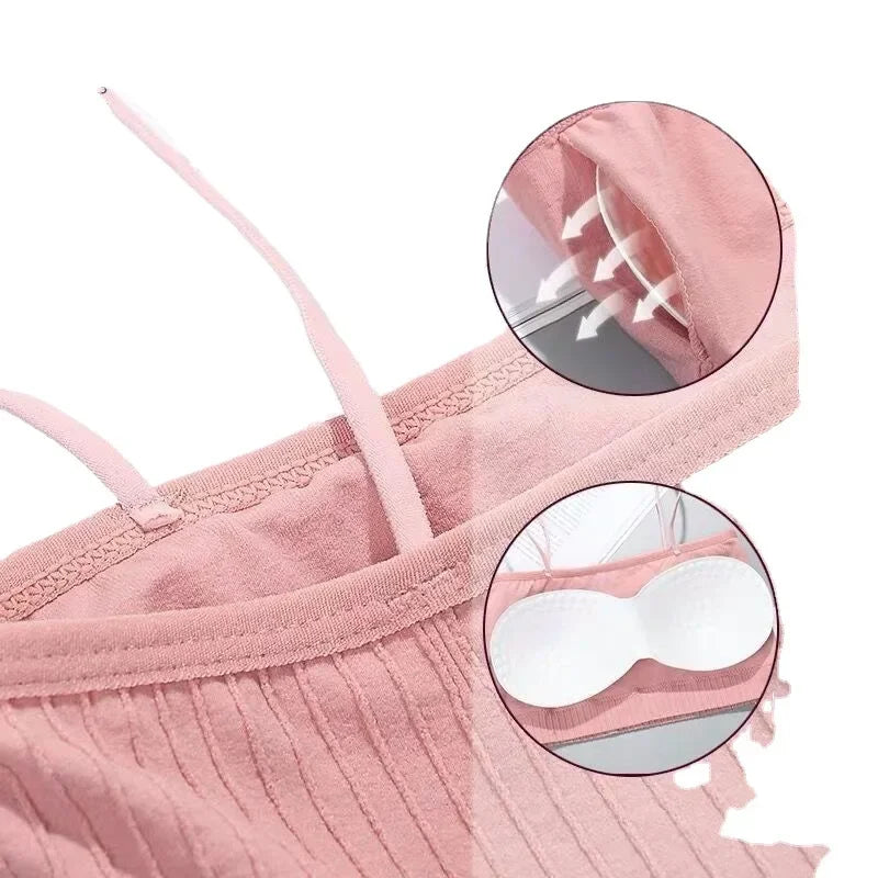 Summer Tube Bras For Women Sexy Seamless Underwear Crop Tops Sexy Lingerie Silky Bandeau Bra Removable Pads Intimates