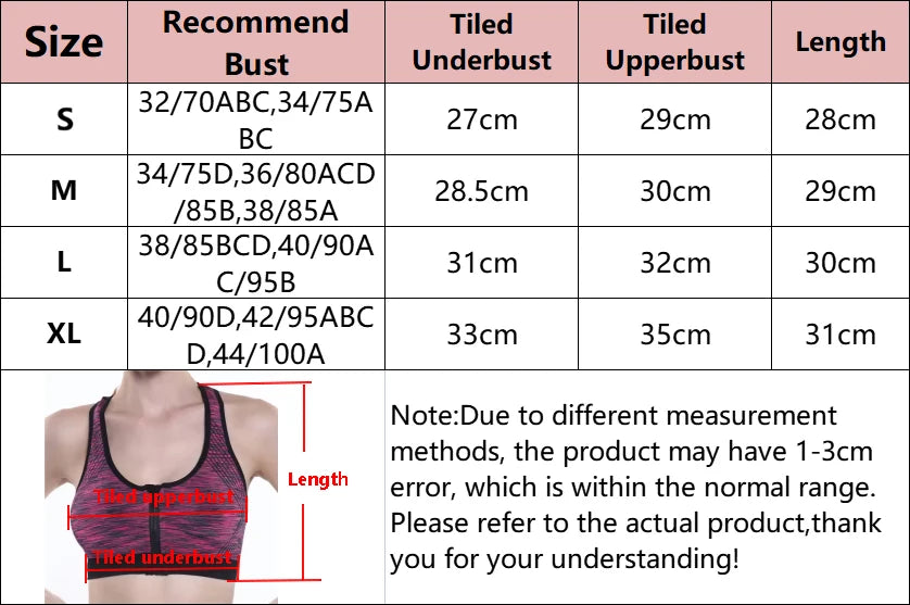 Women Sports Bra Front Zipper Sports Bra Breathable Shock-proof Underwear High Impact Yoga Bra Running Fitness Workout Tank Tops