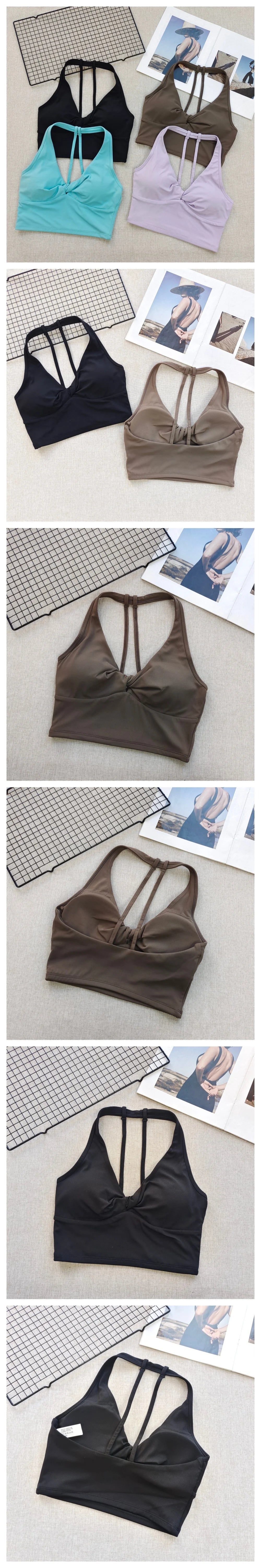 Sports Bra for Women, Fixed and Supportive Twist Design Pilates Yoga Wear, Beautiful Back Running Fitness Training Top