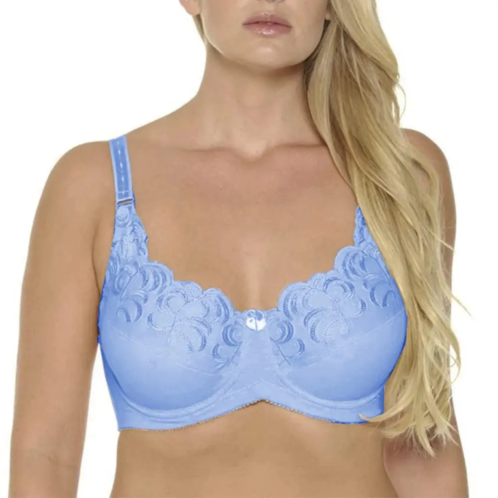 Women's Underwear Full Coverage Bras Plus Size Brassiere Embroidery No-padded  Underwire Bralette  36-46C/D/DD/DDD/E/F/G