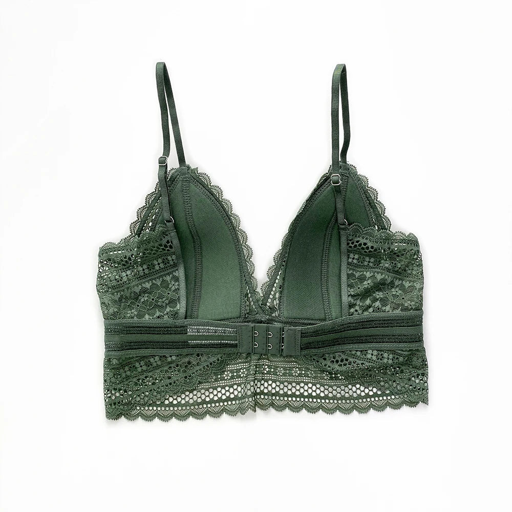 Backless Lace Bra Triangular Sexy Bralette Soft Low Back Biustonosz Women Lingerie Sexy Lace Bras for Women