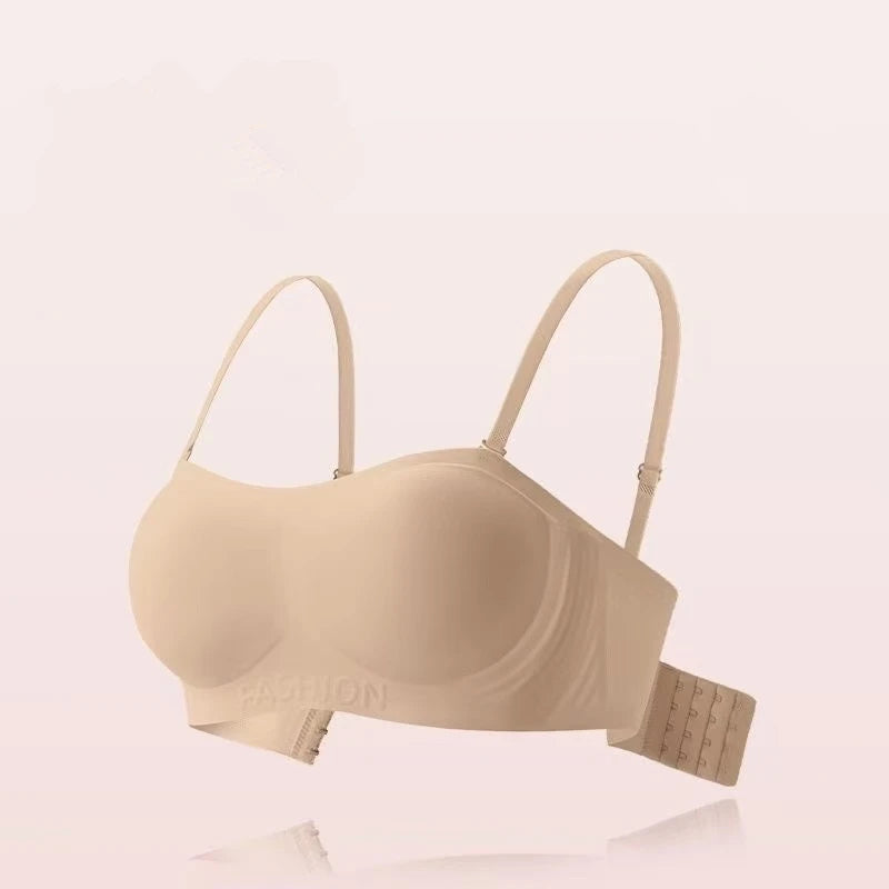 Strapless Bra for Women with Small Chest, Push-up, Non-slip and Anti-fall, Invisible and Seamless Bra with Detachable Straps