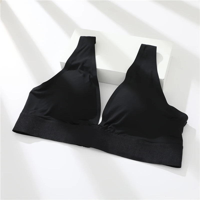New Women's Bras Seamless Bras For Women Sexy Lingerie Deep V Backless Bralette Intimates Push Up Bra Back Closure Brassiere
