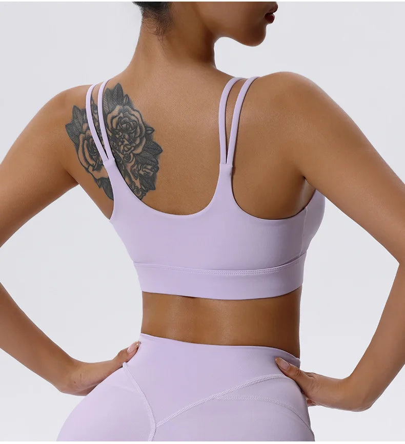 Sports Bra with Side Breasts for Women, Running, Fitness, Shock-absorbing Vest, Beautiful Back Bra