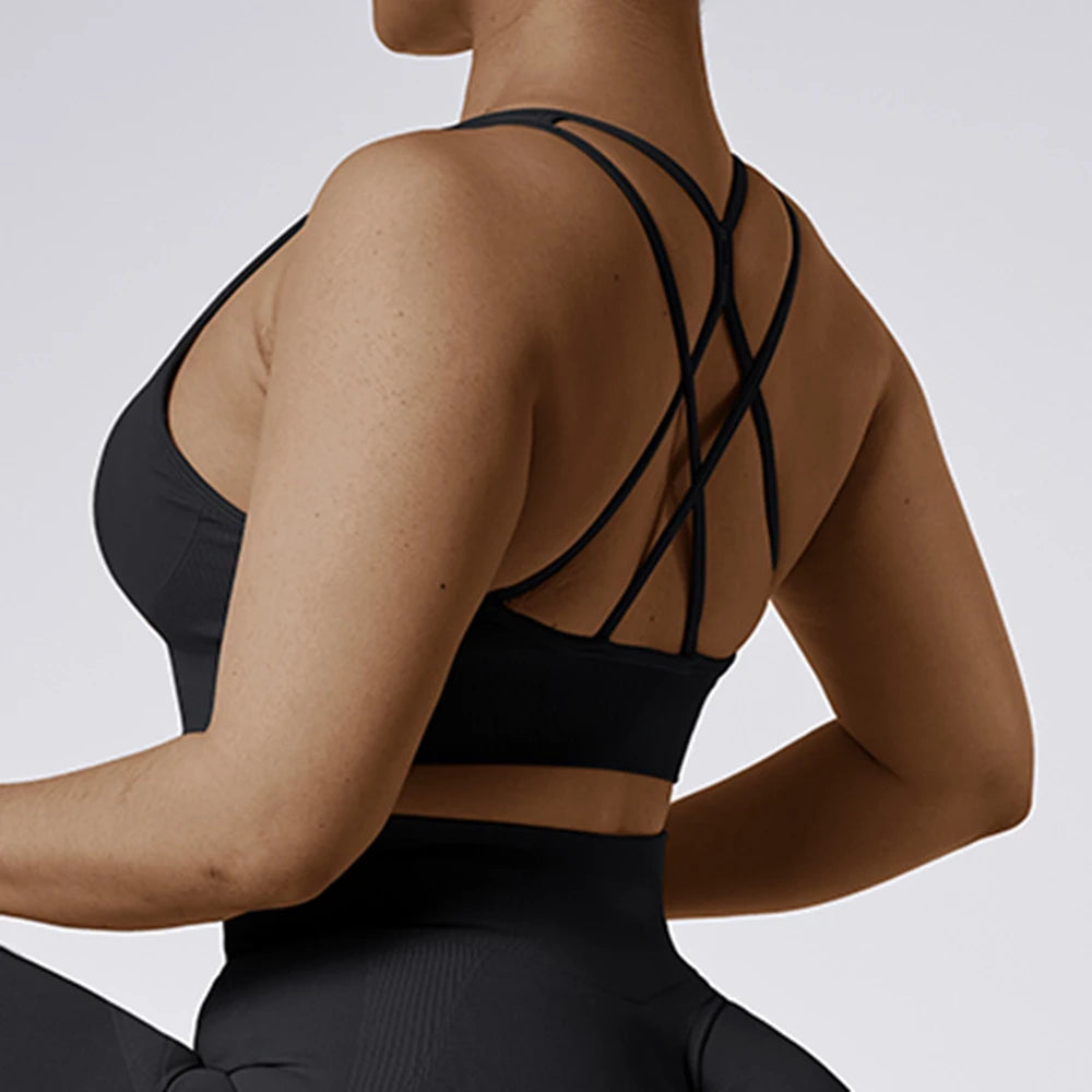 Women Yoga Bras Sexy Backless Sports Top Women Shockproof Breathable Underwear Bra Sports Top For Women Fitness Gym Top