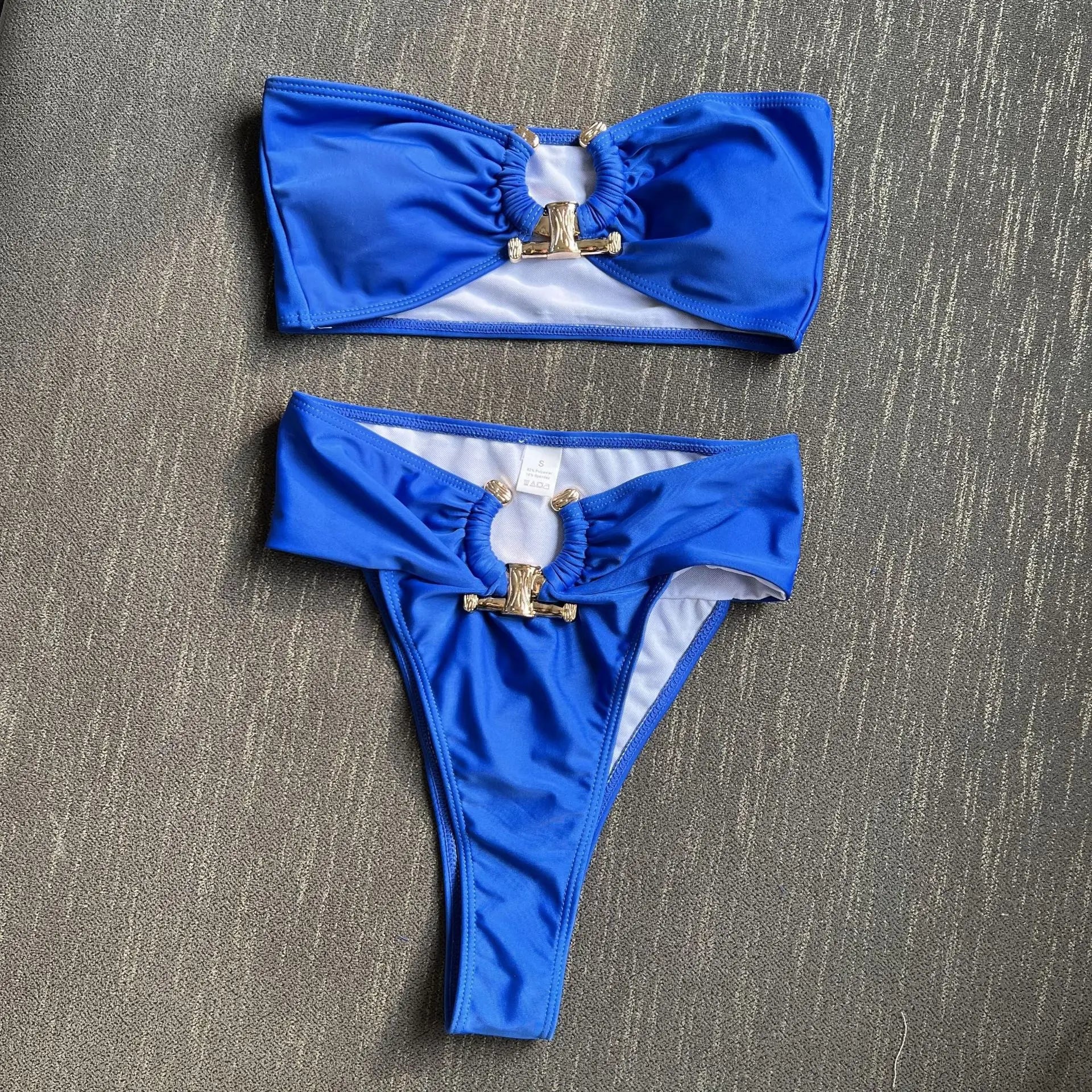 Women's 2025 Solid Bikini Set Top & High-Cut Swim Bottoms Sexy Two-Piece Swimwear for Beach Pool Vacation Seamless Swimsuits