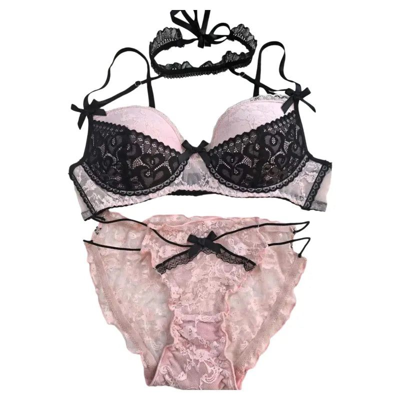 Women's Lingerie Set Lace Bra and Panty Sets 2 Piece Lace Push Up With Wireless  Babydoll Outfits