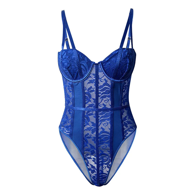 Bodysuit Light Compression Bodysuit Slimming Ladies Sexy Lace Corset Thin Sexy Jumpsuit Woman Bustier