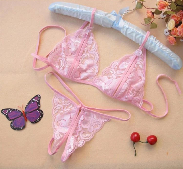 Sexy  Women's Lace  Transparent Thin Large Size  Loose Ice Silk Small Chest Gathering Underwear