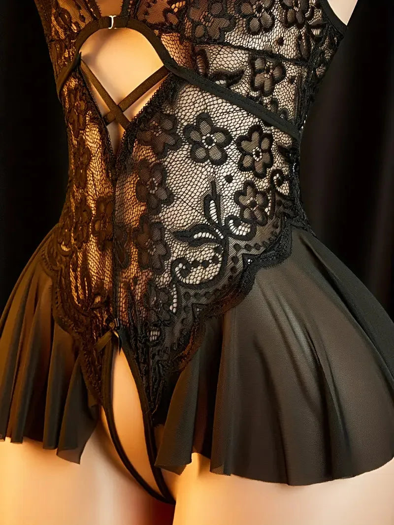 Nighttime Porn Rave Lingerie Transparent Babydooll Drees Crotchless Hot Women 18 Sensual Bodysuit Open Ass Lenceria For The Bed