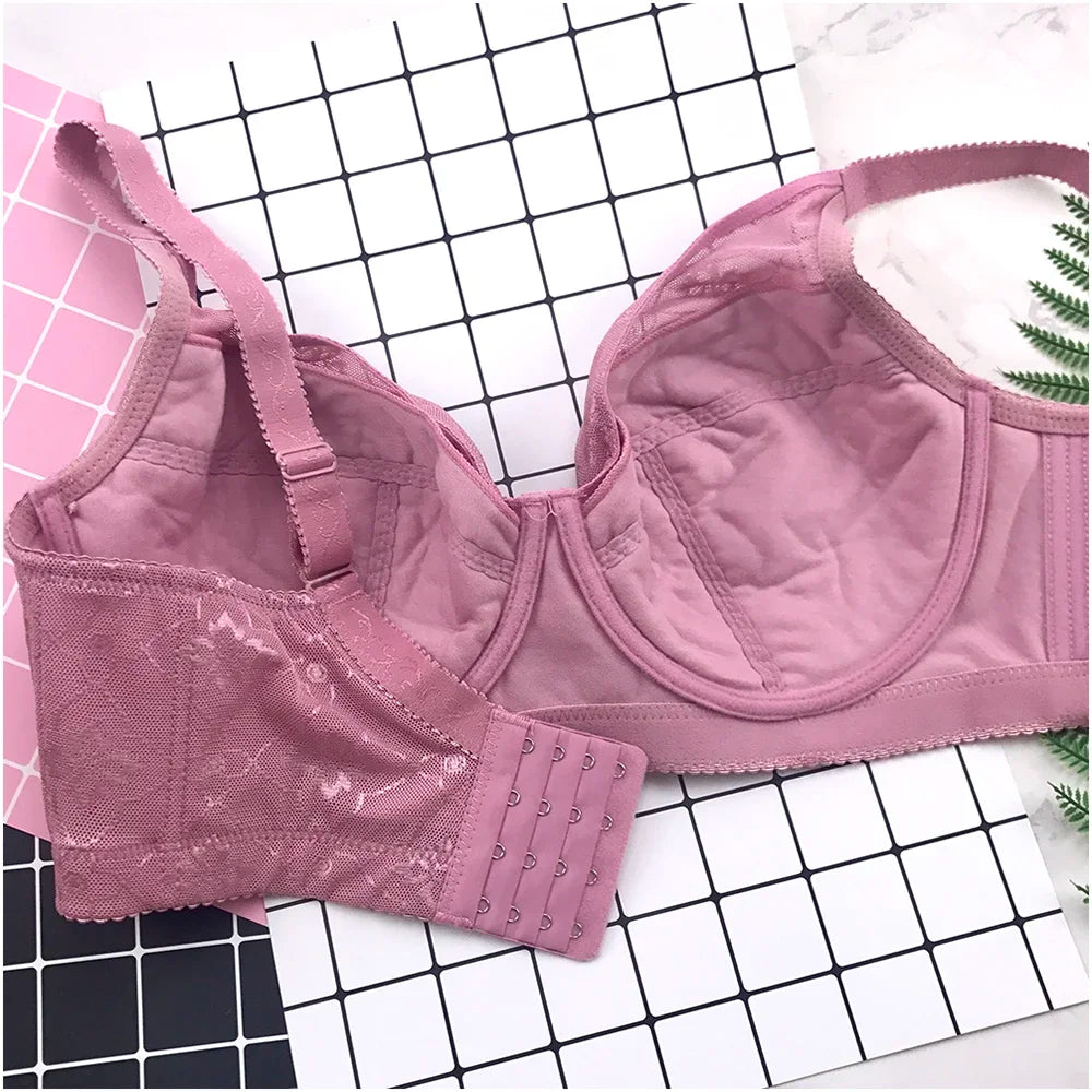 Full Coverage Push Up Bras For Women Sexy Lace Bralette Crop Tops Large Plus Size Underwear Ladies Lingerie Clothing Cotton BH