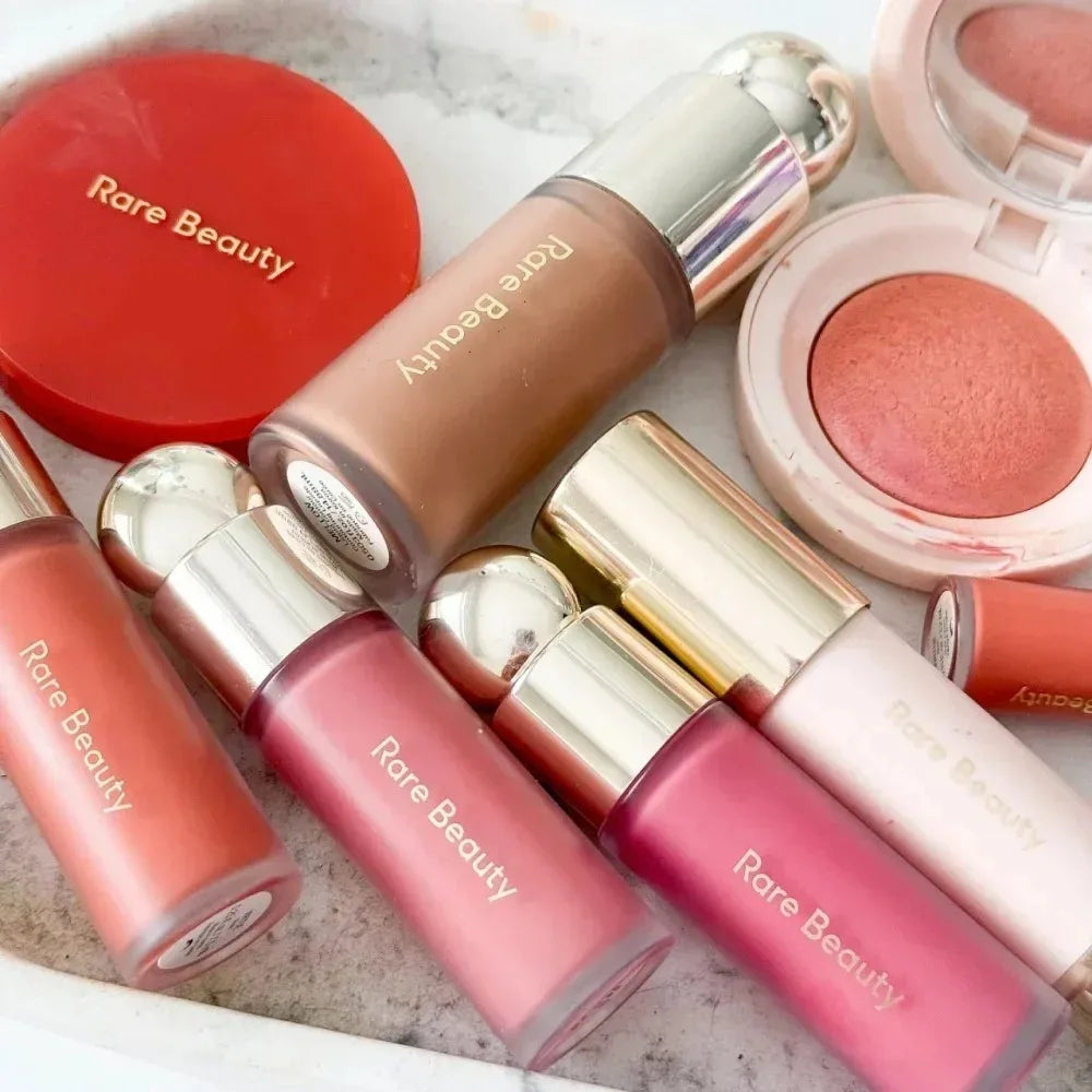 Rare Beauty Lip Gloss Liquid Blush Highly Pigmented Dewy Glow Natural Looking Waterproof Sweatproof Blusher Daily Use Makeup