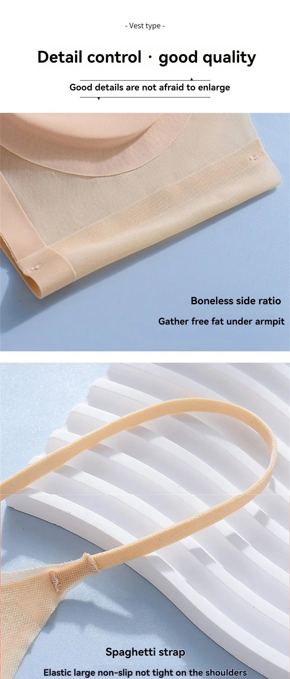 3PCS Ultra-Thin Breathable Ice Silk Bras Women's Seamless Back Halter Vest Wrap Bras Chest Gather Together Light Breathable Tops