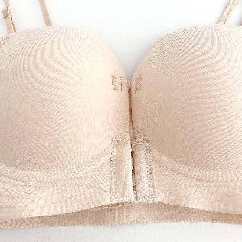 Strapless Bras Women Front Closure Seamless Brassiere Push Up Thick Underwear Adjustable Female Soft Solid Invisible Lingerie